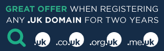 2 years for the price of 1 on any new .UK domain name
