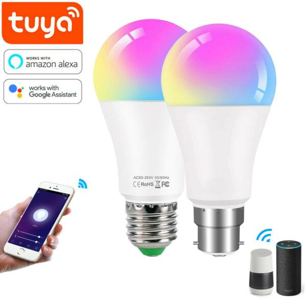 UK Smart Light Bulb, Works with Alexa, Google Home Assistant, iOS, Android, Smart Life and Tuya