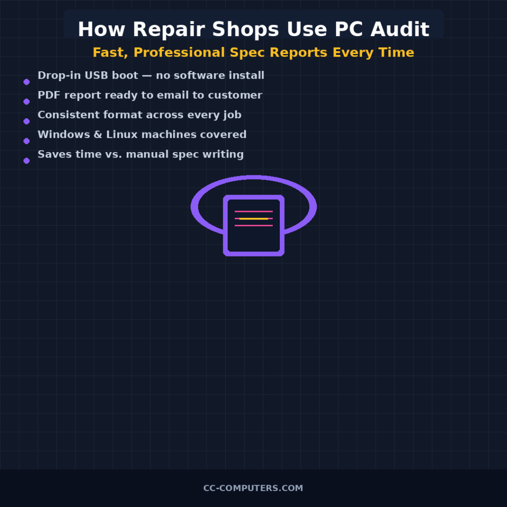 How Repair Shops and IT Teams Can Use PC Audit to Generate Professional Spec Reports